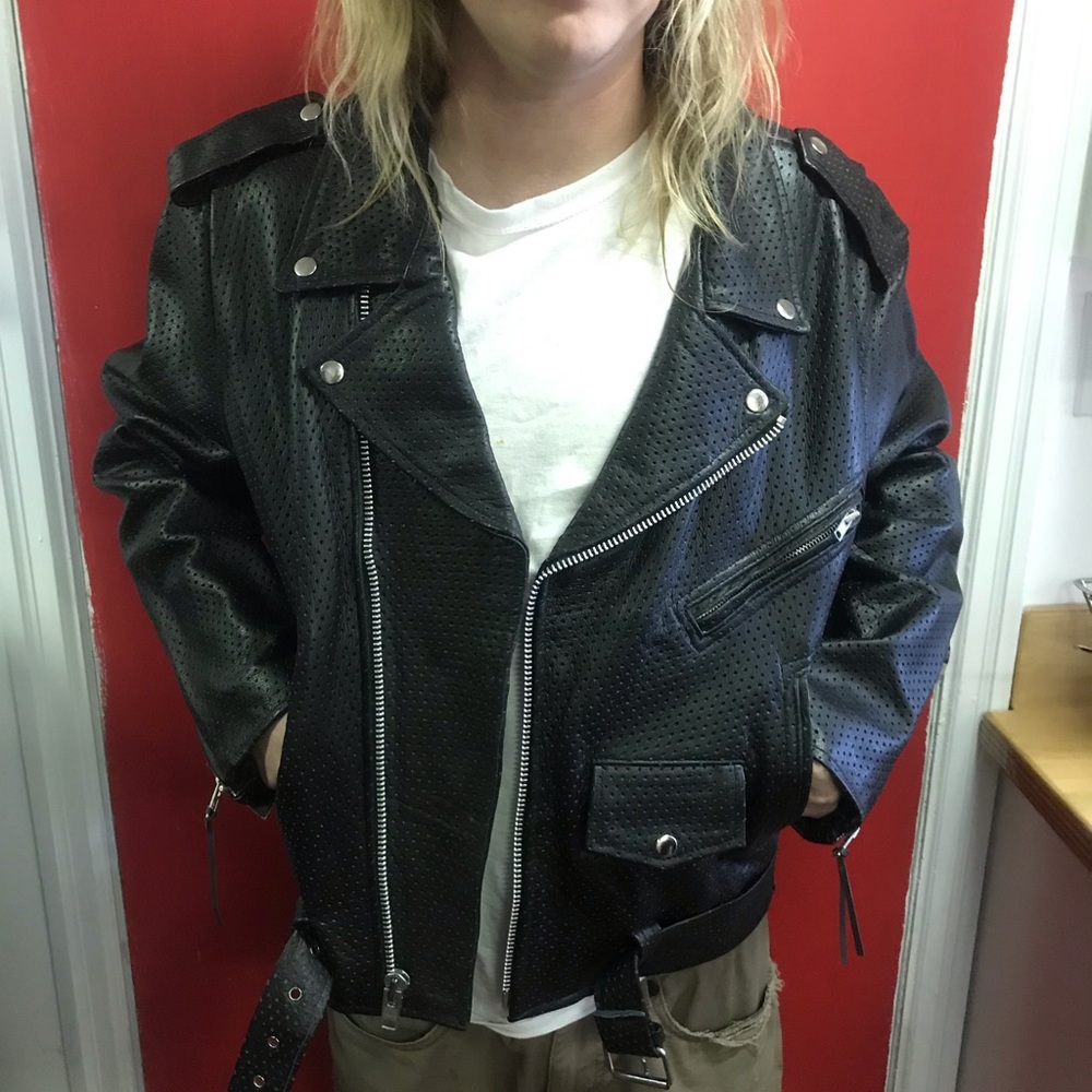 Jamming leather Black 80s jacket